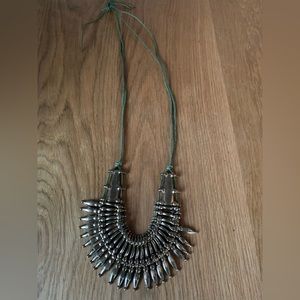 4 / 20 $ SALE Gold tone fringe metal necklace - adjustable